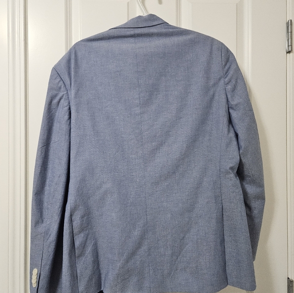 Tommy Hilfiger Blue sport coat designer light blue patterned lining 42s - Picture 9 of 9